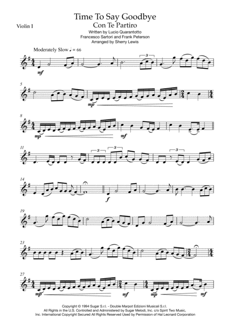 Time To Say Goodbye String Duo For String Duo Page 2