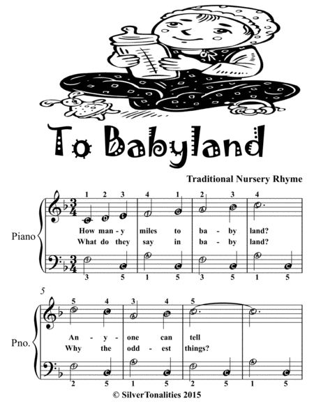 To Babyland Easiest Piano Sheet Music Tadpole Edition Page 2