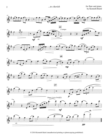 To Cherish Revised For Flute And Piano Page 2