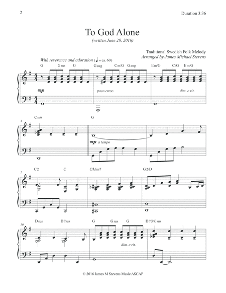 To God Alone Classic Hymn Piano Arrangement Page 2