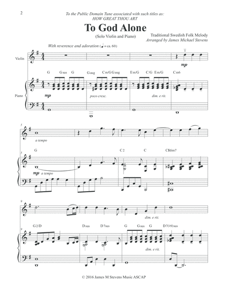 To God Alone Classic Violin Hymn Arrangement Page 2