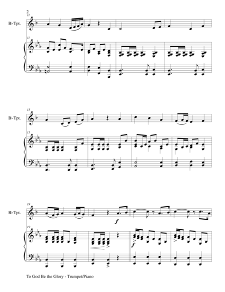 To God Be The Glory Duet Bb Trumpet And Piano Score And Parts Page 2