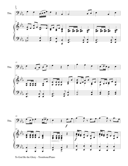 To God Be The Glory Duet Trombone And Piano Score And Parts Page 2