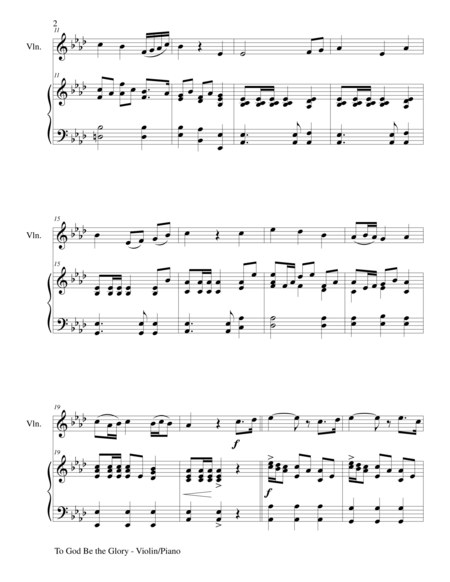 To God Be The Glory Duet Violin And Piano Score And Parts Page 2