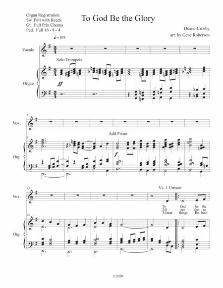 To God Be The Glory The Hymn With Organ Page 2