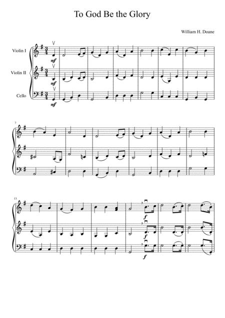 To God Be The Glory Two Violins And Cello Page 2