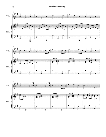 To God Be The Glory Violin Piano Page 2