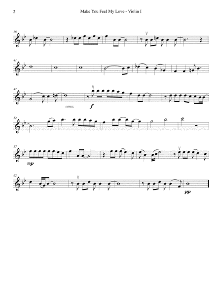 To Make You Feel My Love String Quartet Page 2