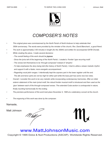 To Serve The Living God Satb Choral Work Accompanied Page 2