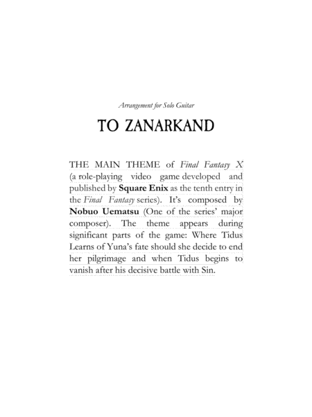 To Zanarkand From Final Fantasy X Page 2