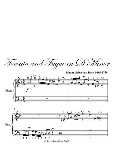 Toccata And Fugue In D Minor Easy Piano Sheet Music Page 2