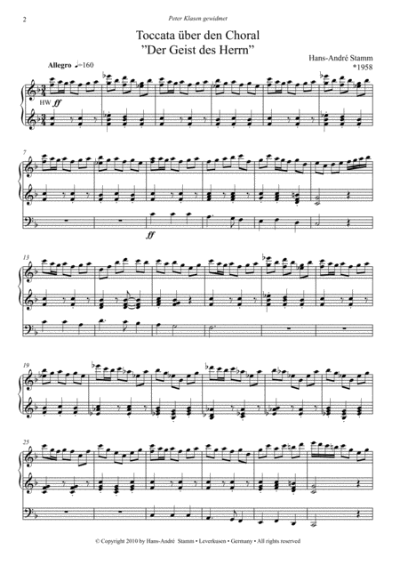 Toccata On Der Geist Des Herrn For Organ Page 2