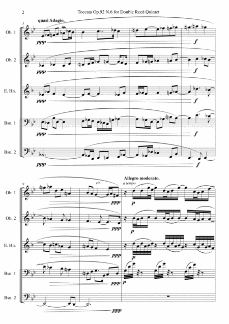 Toccata Op 92 N 6 For Double Reed Quintet Page 2