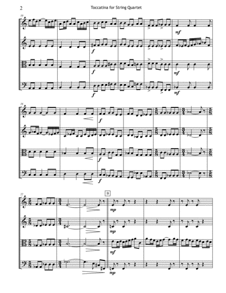 Toccatina For String Quartet Page 2