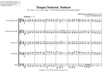 Tongan National Anthem For Brass Quintet Page 2