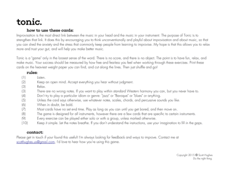 Tonic The Card Dice Improvisation Game Page 2