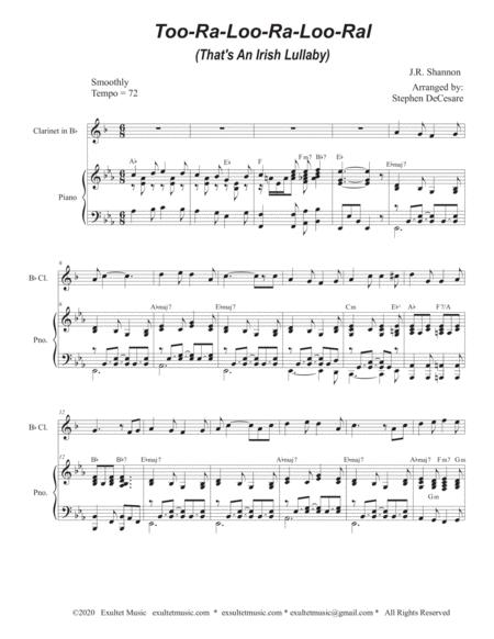 Too Ra Loo Ra Loo Ral That An Irish Lullaby Bb Clarinet Solo And Piano Page 2