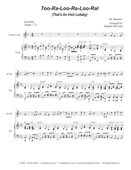 Too Ra Loo Ra Loo Ral That An Irish Lullaby Bb Trumpet Solo And Piano Page 2