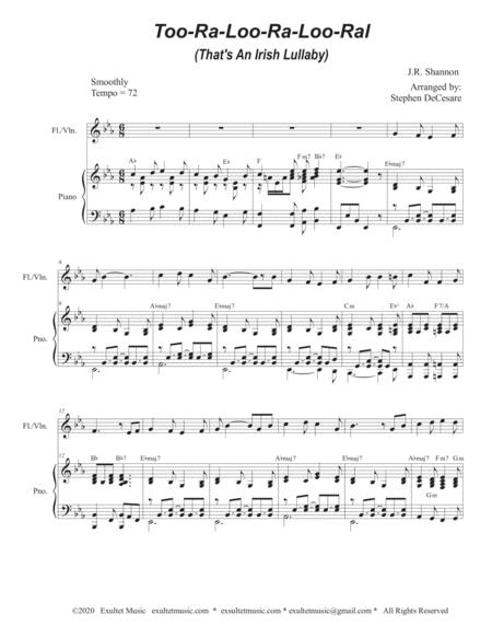 Too Ra Loo Ra Loo Ral That An Irish Lullaby Flute Or Violin Solo And Piano Page 2