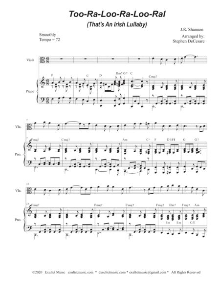 Too Ra Loo Ra Loo Ral That An Irish Lullaby Viola Solo And Piano Page 2