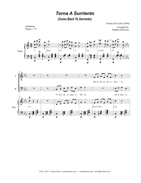 Torna A Surriento Come Back To Sorrento For Satb Page 2