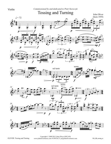 Tossing And Turning For Solo Violin Page 2