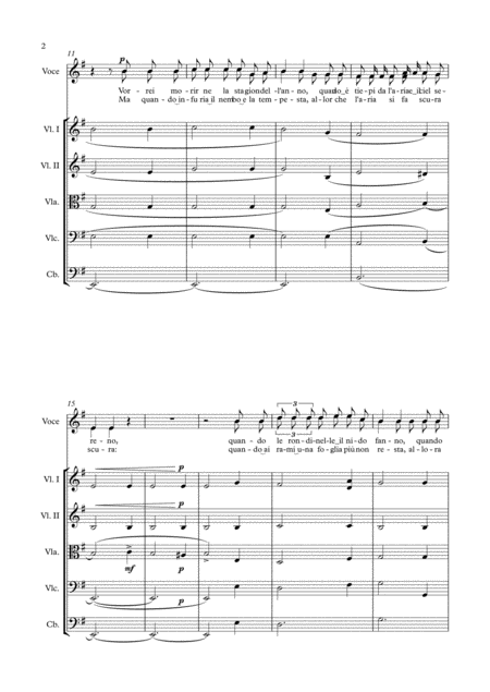 Tosti Francesco Paolo Vorrei Morire Voce Acuta E Quintetto D Archi Score Part Set Page 2