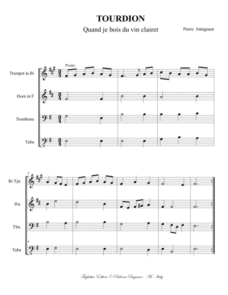 Tourdion Attaignant Arr For Brass Quartet Page 2