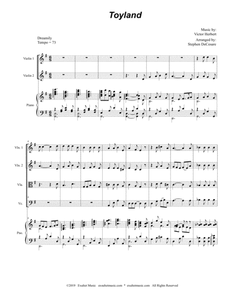 Toyland For String Quartet And Piano Page 2