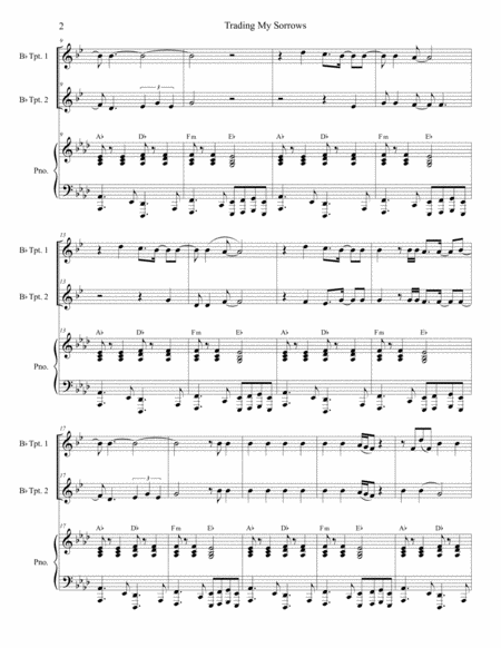 Trading My Sorrows Duet For Bb Trumpet Page 2