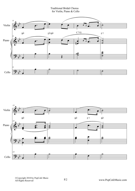 Traditional Bridal Chorus For Violin Piano Cello Page 2
