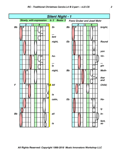 Traditional Christmas Carols 2 Part W Cd Symbols Key Map Tablature Page 2