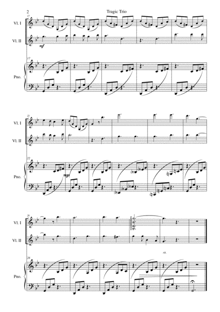 Tragic Trio For Two Violins And Easy Piano Page 2