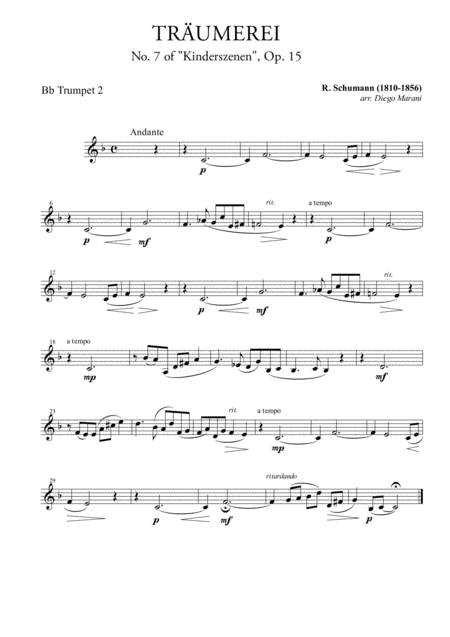 Traumerei From Album For The Young For Brass Quartet Page 2