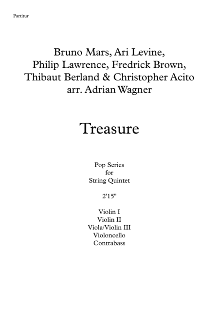 Treasure Bruno Mars String Quintet Arr Adrian Wagner Page 2