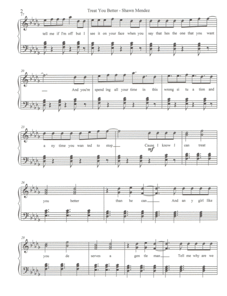 Treat You Better Advanced Piano Page 2