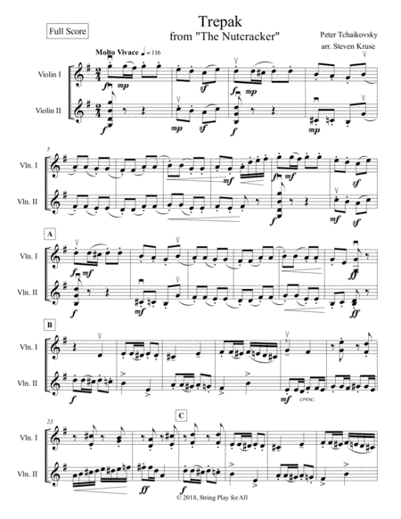 Trepak From The Nutcracker For Two Violins Page 2