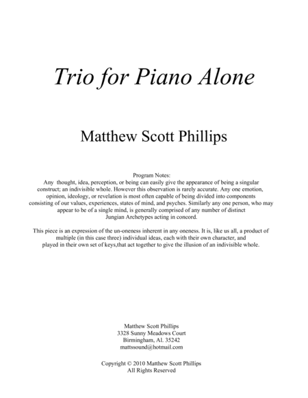 Trio For Piano Alone Page 2