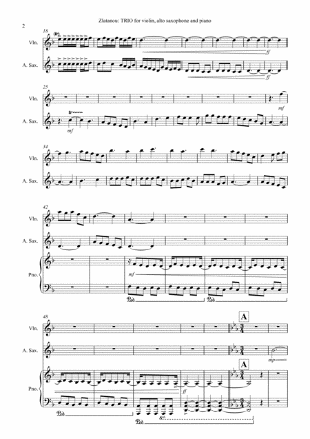 Trio For Violin Alto Saxophone And Piano Page 2