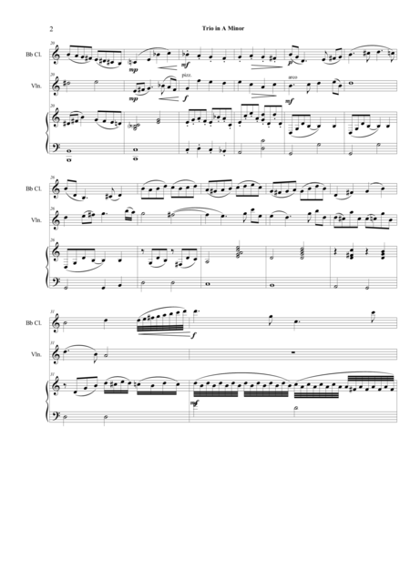 Trio In A Minor For Clarinet Violin And Piano Op 1 No 2 Complete Page 2