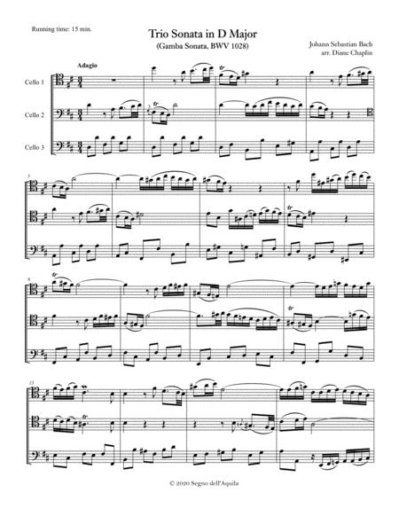Trio Sonata In D Major Bwv 1028 For 3 Cellos Sonata For Viola Da Gamba Page 2