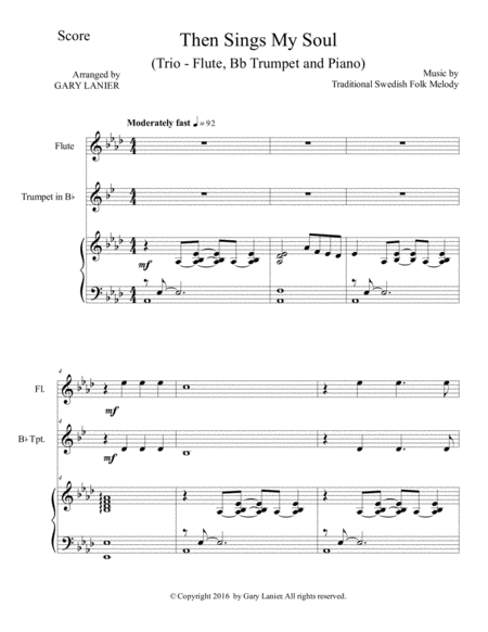 Trios For 3 Great Hymns Flute Bb Trumpet With Piano And Parts Page 2