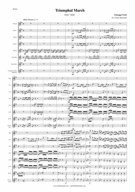 Triumphal March From Aida For Flute Choir Page 2