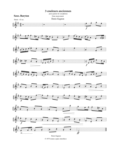 Trois Couleurs Anciennes 3e Mouvement Pour Quatuor De Saxophones Score Et 4 Partitions Satb Page 2