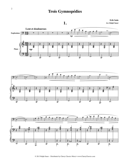 Trois Gymnopdies For Euphonium Piano Page 2