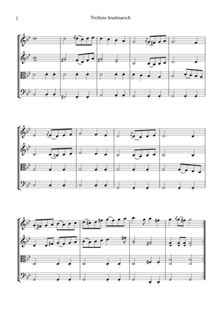 Trollens Brudmarsch For String Quartet Page 2