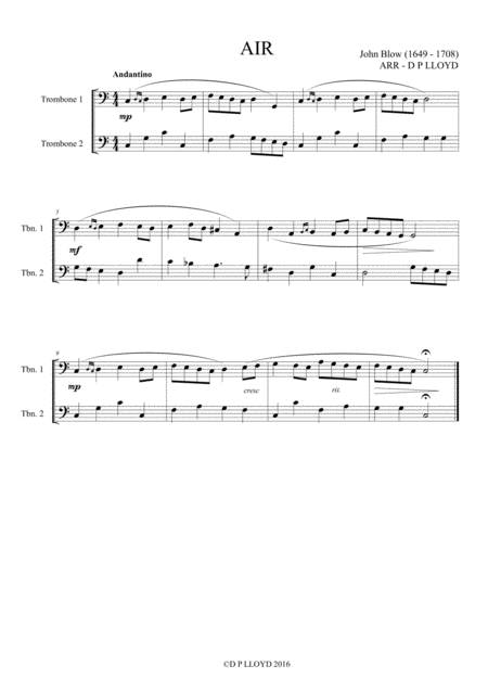 Trombone Duets 10 Baroque Trombone Bass Clef Duets Volume 1 Page 2