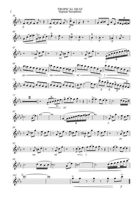 Tropical Heat Saxophone Quartet Page 2