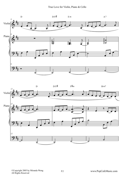 True Love Wedding Music For Violin Piano Cello Page 2