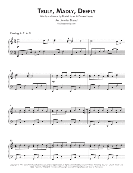 Truly Madly Deeply Early Intermediate Piano Page 2